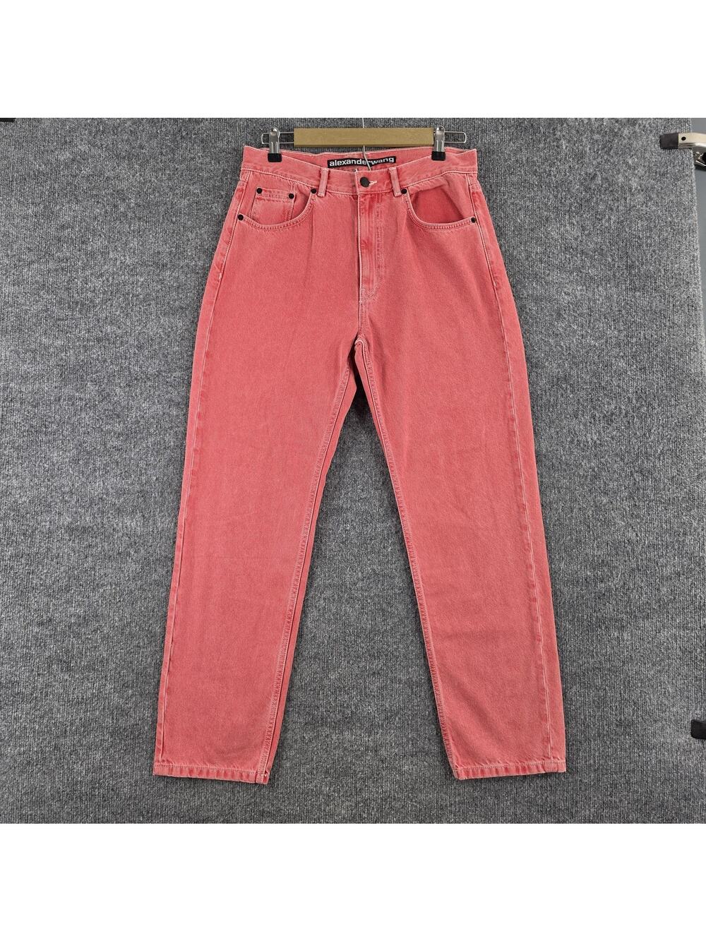 Alexander Wang Jeans Womens 32 Cult High Rise Straight Coral Pink Denim Street